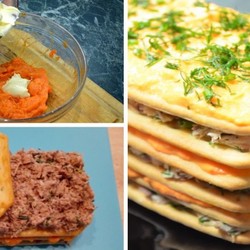 Закуска на крекерах