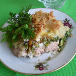 Горбуша запеченная с брокколи и соусом