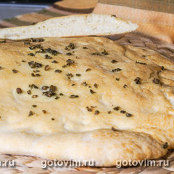 Рецепт Фокачча с базиликом и оливками