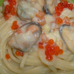 Паста с мидиями в сливочном соусе