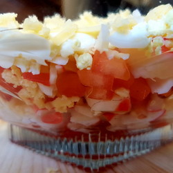 Салат с крабовым мясом и помидорами – «Воздушное чудо» - Пир во время езды