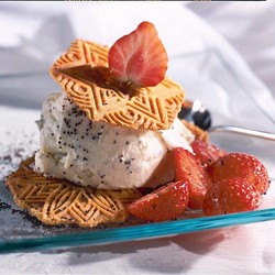 Minz-Mascarponecreme in Waffel