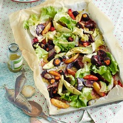 Ofengemüse-Avocado-Salat-Mix