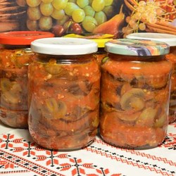 Баклажаны консервированные с грибами!
