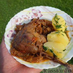 Тушеный гусь в квашеной капусте