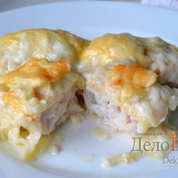 Рыба запеченная под соусом бешамель