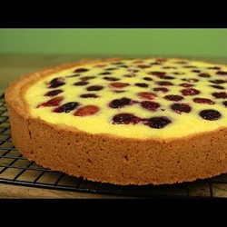 Заливной песочный пирог с вишней(черешней) Супер лёгкий рецепт!!