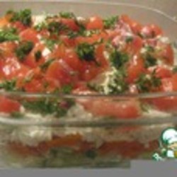 Салат с семгой и огурцом "Праздник"