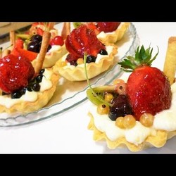 Тарталетки\корзиночки с фруктами и творожным кремом