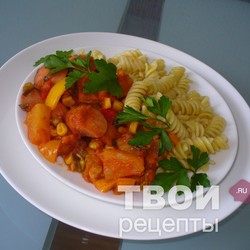 Гуляш из сосисок