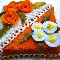 Слоеный салат с куриной печенью