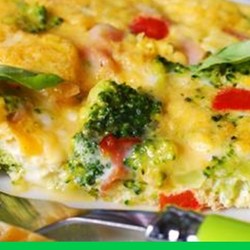 Фритатта с брокколи и сладким перцем