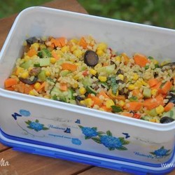 Салат «Радуга» с булгуром и апельсиновой заправкой