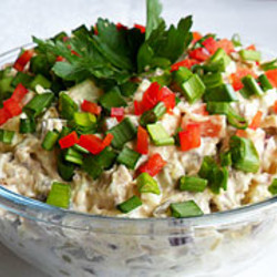 Оливье с отварным языком