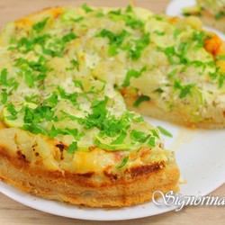 Пирог с кабачками и цветной капустой в духовке Источник: http://signorina.ru/2830-pirog-s-kabachkami-i-cvetnoi-kapustoi.html