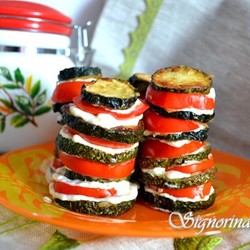 Быстрая закуска из кабачков и помидоров 