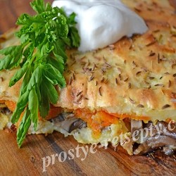 Пирог картофельный с грибами в духовке