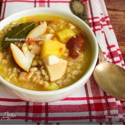 Суп с белыми грибами и перловкой