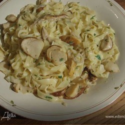 Феттучине с белыми грибами