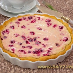 Пирог с твовожно-вишнёвой начинкой