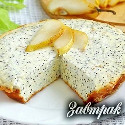 Творожная запеканка с яблоком и маком