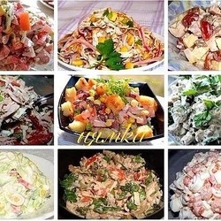Очень вкусненькие салатики, лёгкого приготовления