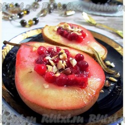 Запеченные груши с медово-брусничной начинкой