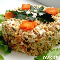  Салат из печени трески Классический