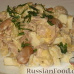 Салат из отварного куриного филе 