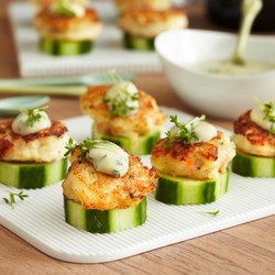 Fischfrikadellen mit Mayonnaise