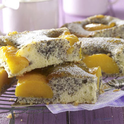 Pfirsich-Mohn-Kuchen vom Blech