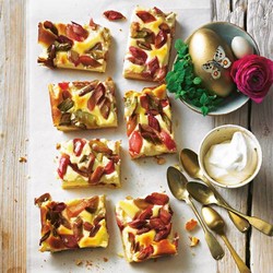 Käse-Rhabarber-Kuchen vom Blech