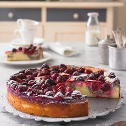 Käse-Kirschkuchen mit Mohn