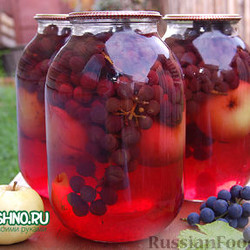 Компот из яблок с виноградом на зиму