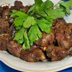 Куриные сердечки в соевом маринаде