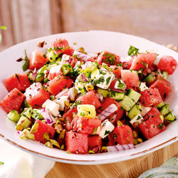 Wassermelonen-Gurken-Salat mit Feta