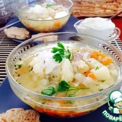 Суп куриный с цветной капустой 