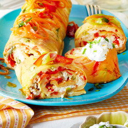 Ofenpfannkuchen mit Gemüse & Feta