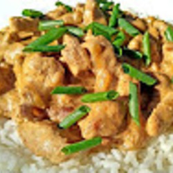 Мясо в сметанно-горчичном соусе