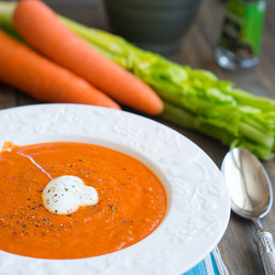 Суп-пюре из запечённых перцев