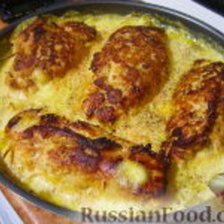 Куриные рулетики по-французски с грибами и сыром