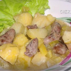 «Бланкет от Жозефины» (ароматное жаркое с куриными сердечками)