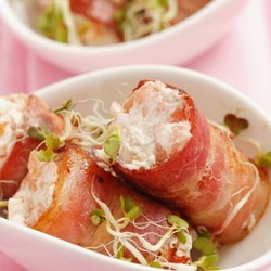 Fischcreme im Speckmantel