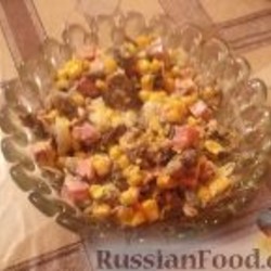 Салат Сорренто с ветчиной и шампиньонами