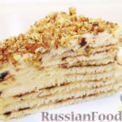 Быстрый торт на сковороде, с заварным кремом