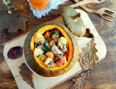 Тыква фаршированная с мясом запеченная в духовке