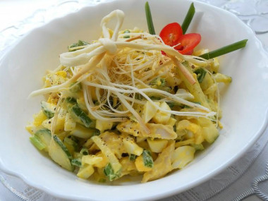 Салат с сыром косичка и курицей