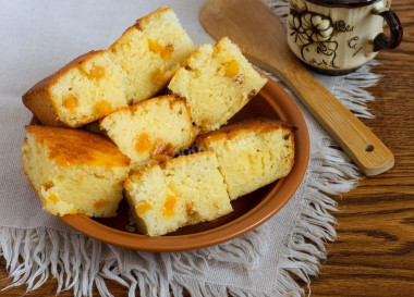 Манник на сливочном масле и кефире без муки и без яиц