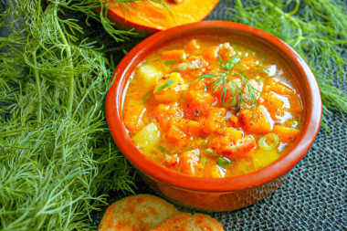 Тыквенный суп с беконом