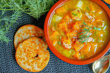 Тыквенный суп с беконом